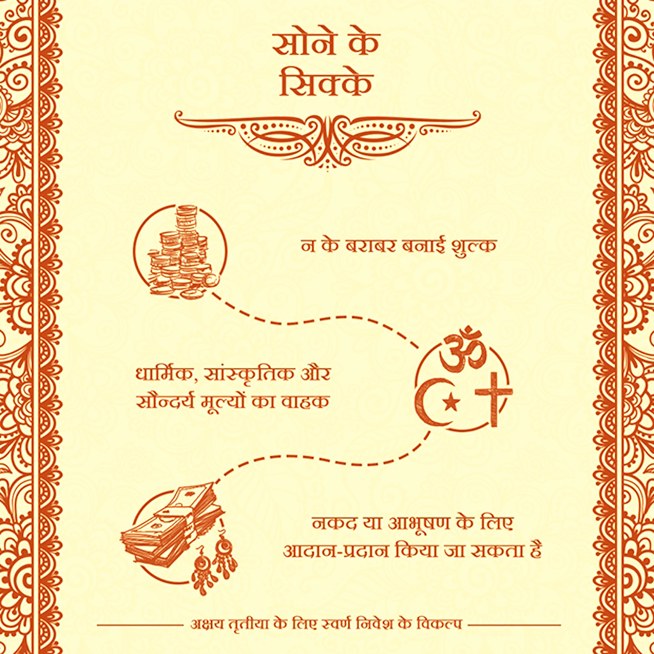 Invest In Gold Coins this Akshaya Tritiya Invest in gold coin this Akshaya Tritiya and make an auspicious beginning. Know more about gold coin investment, its benefits & ways to redeem it.